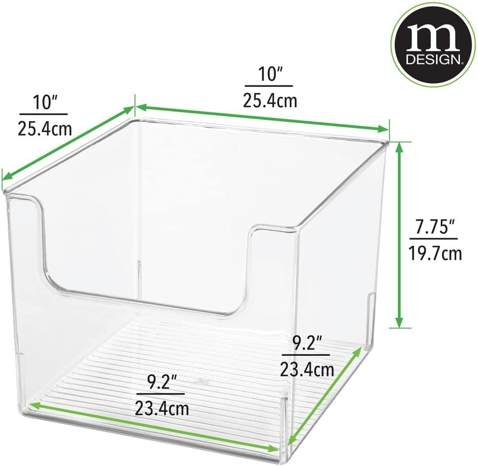 Clear 8 Pack Plastic Open Front Storage Organizer Basket Bin A25319