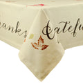 Ivory Rustic Leaves Print Rectangular Tablecloth 60" x 104" L147922