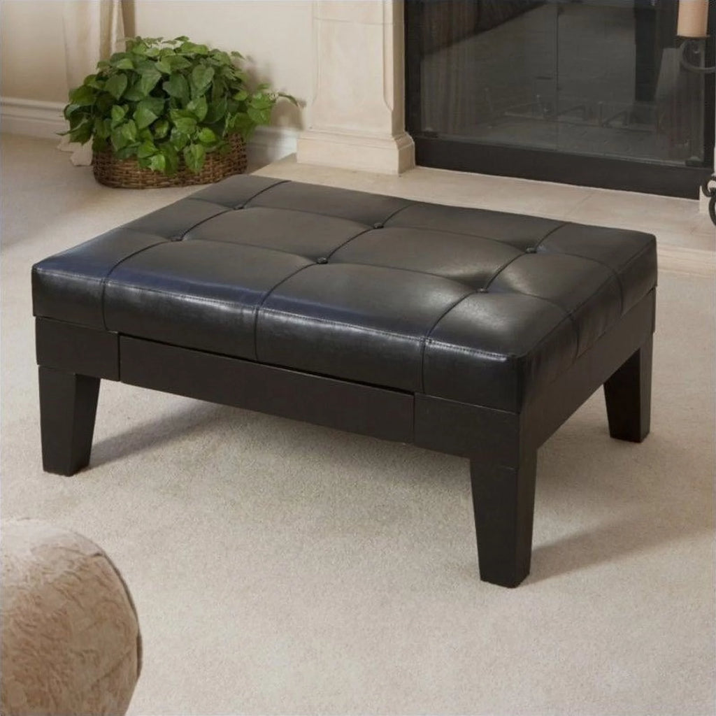 Black Storage Ottoman I181