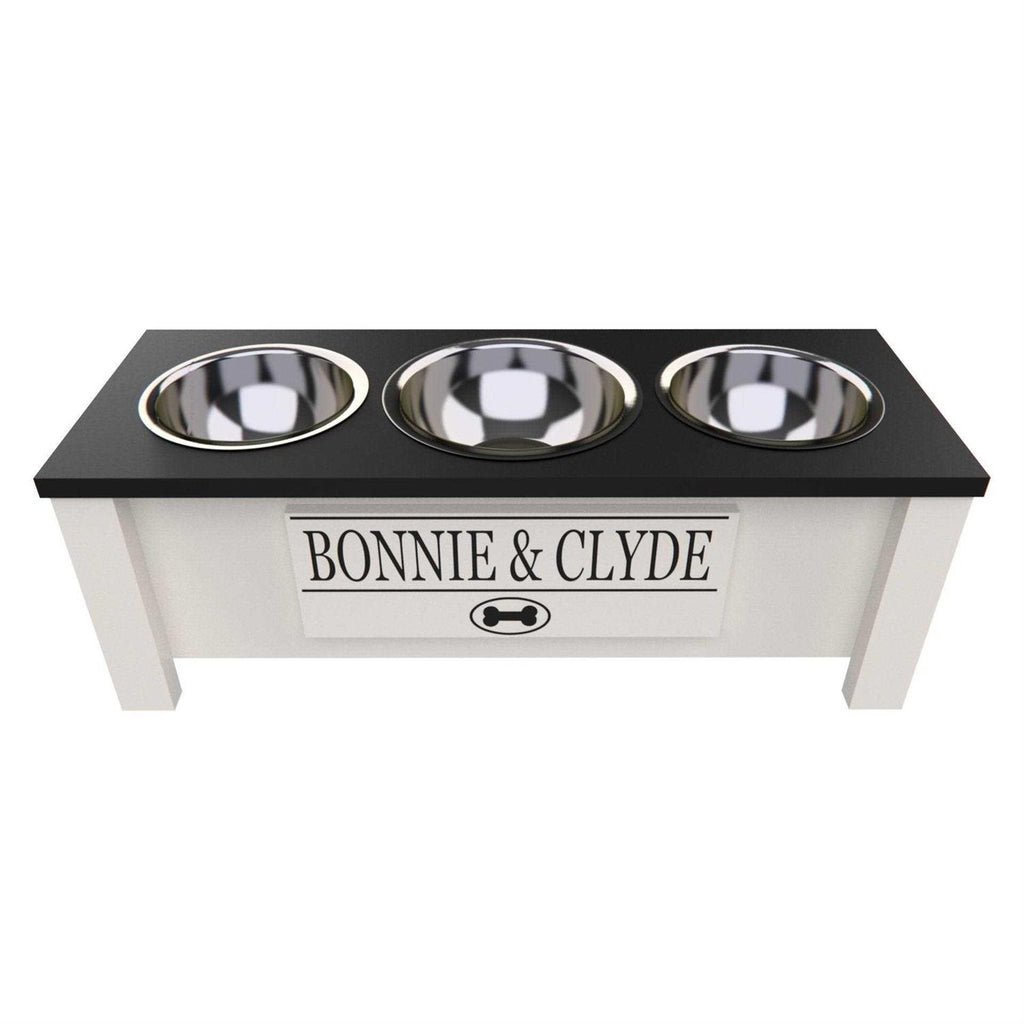 3 Bowl Elevated Dog Feeder Station with Internal Storage Q582