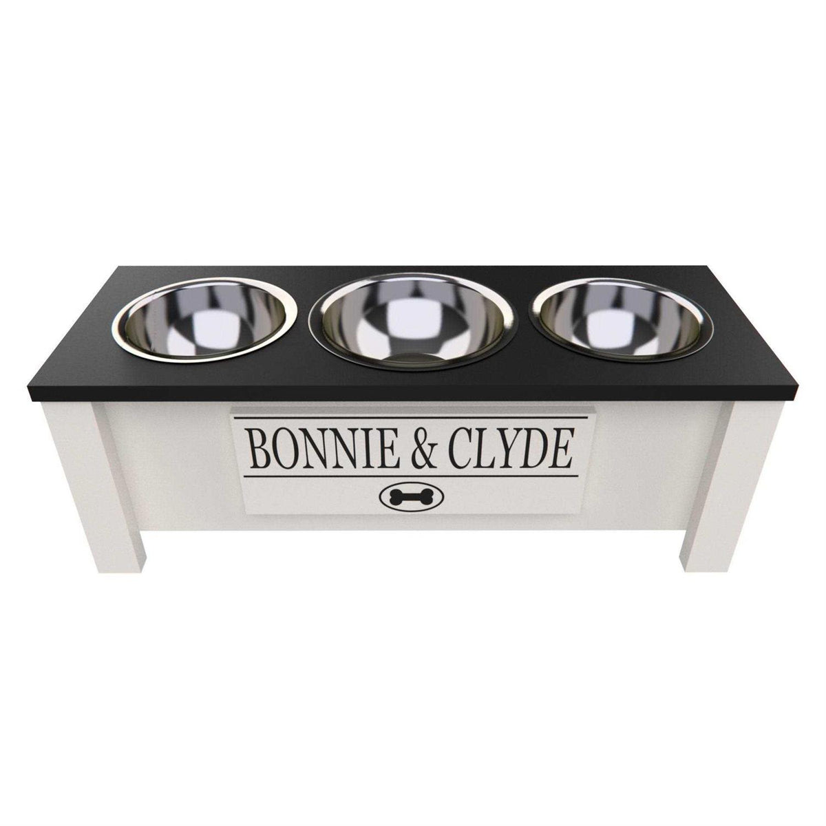 3 Bowl Elevated Dog Feeder Station with Internal Storage Q582