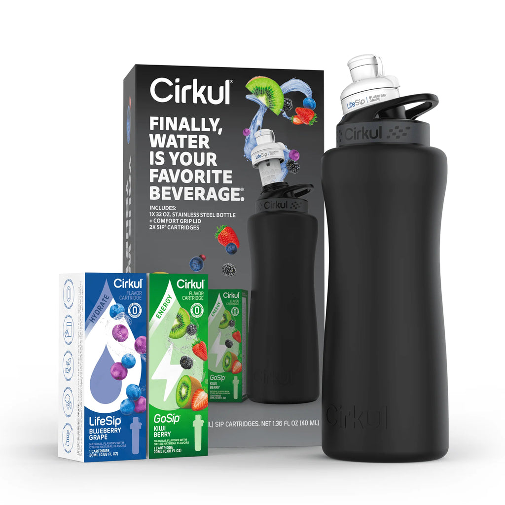 32oz Rose Gold Stainless Steel Water Bottle Starter Kit with Lid and 2 Flavor Cartridges B89337