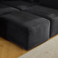 Convertible Corduroy L-Shaped Sectional Sofa with Ottoman G459822
