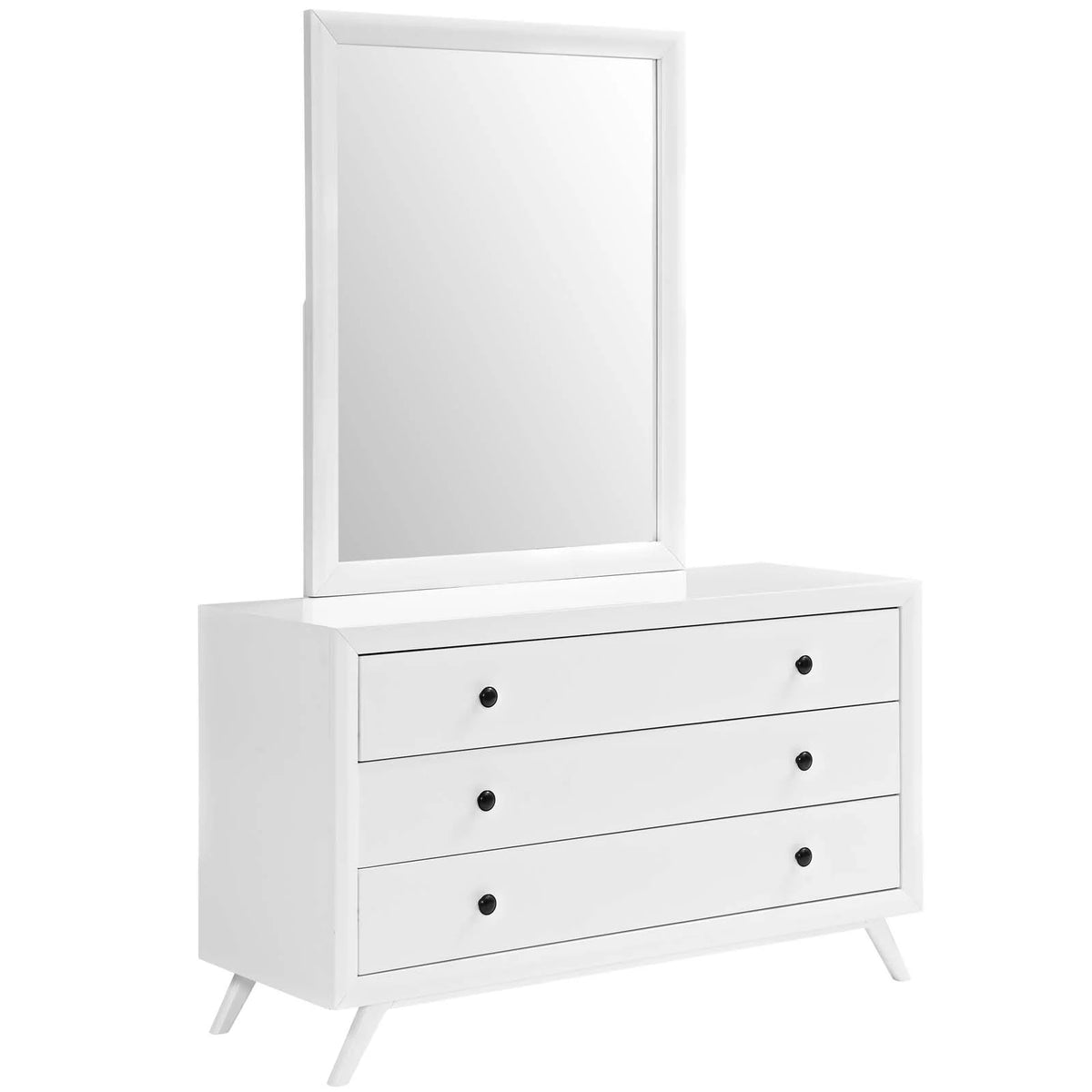 White Dresser and Mirror V192