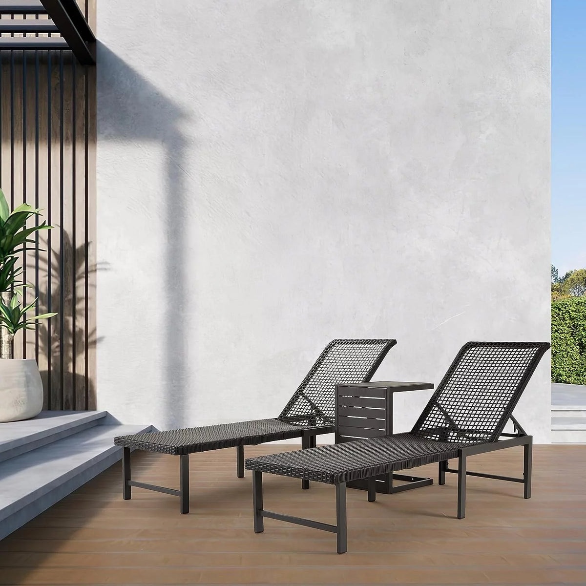 C Shaped Aluminum Side Table Dark Grey Z59034