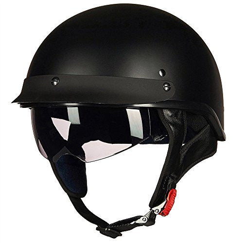 Half Helmet Motorcycle Open Face Sun Visor Quick Release Buckle DOT Approved Z208991