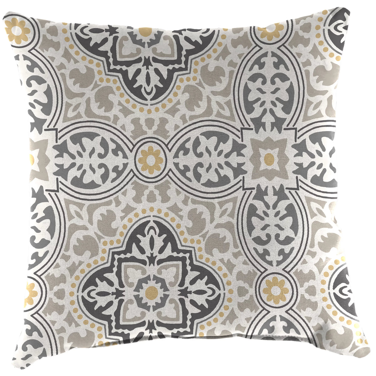 Grey Quatrefoil Square Outdoor Throw Pillow 2 Pack V97225