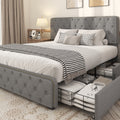 Queen Size Platform Bed Frame with 4 Storage Drawers P8161