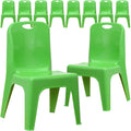 Green Plastic Stackable School Chair with Carrying Handle J616