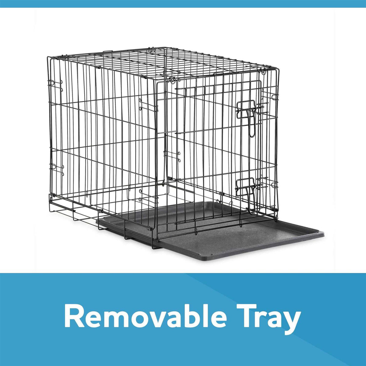 Double Door Folding Wire Dog Crate with Divider A6619
