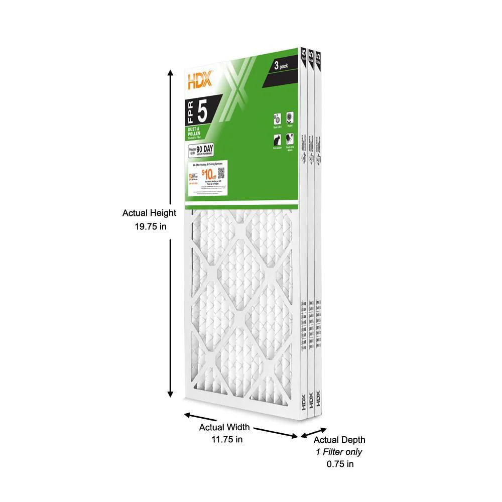 12 X 20 X 1 Pleated Air Filter 3-Pack B463445