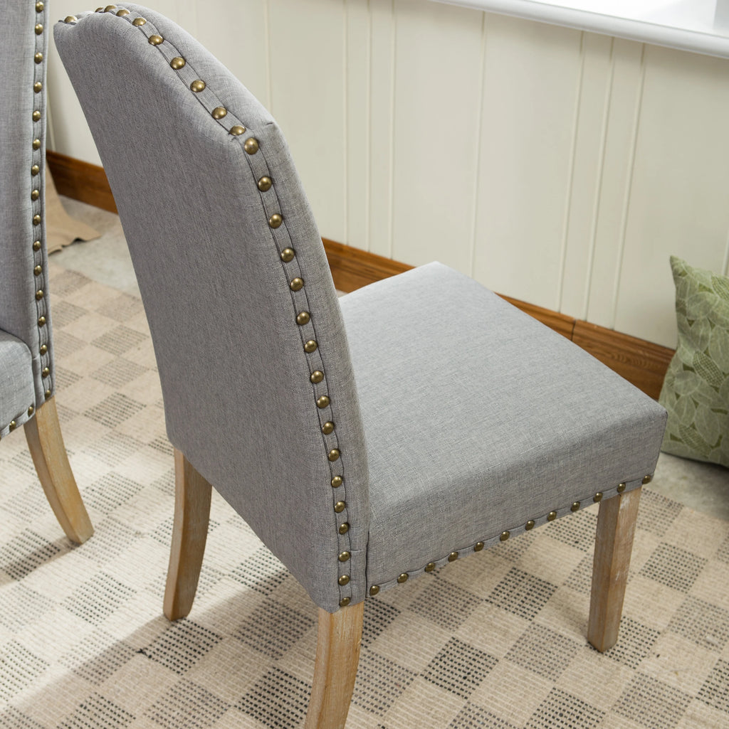 Tan Fabric Parson Chair Set of 2 P9891