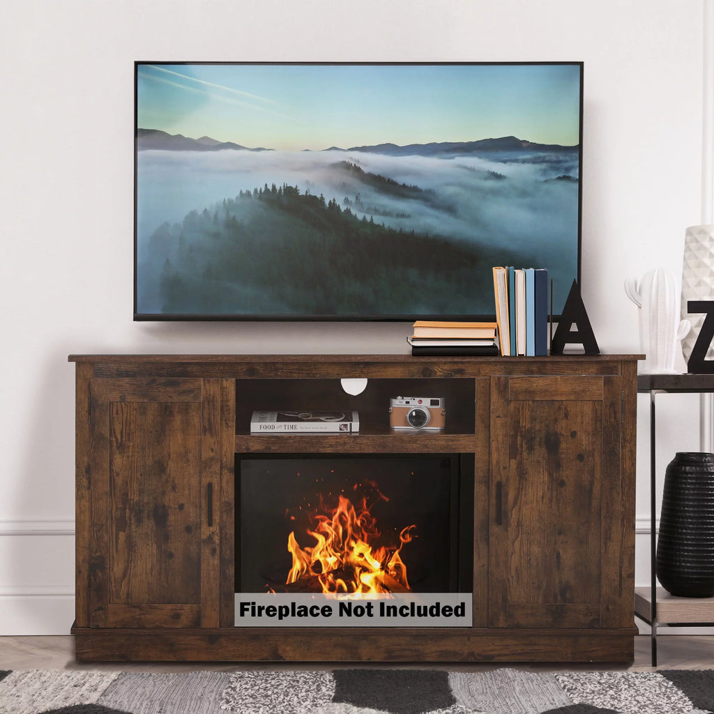 Mid-Century Fireplace TV Stand for 49 Inch TV S531