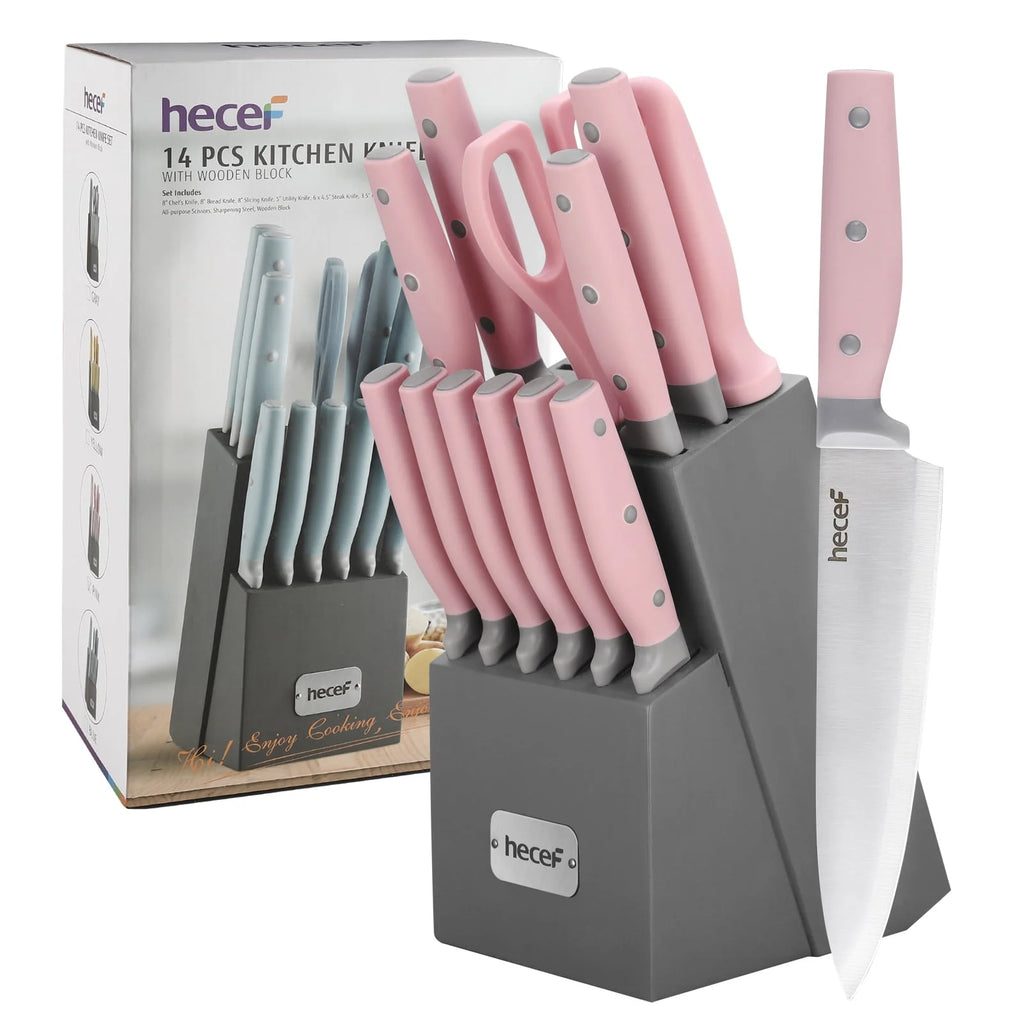 14 Pcs High Carbon Stainless Steel Knife Block Set S96066
