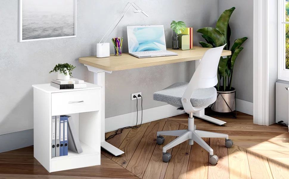 White Nightstand with Drawer M2097