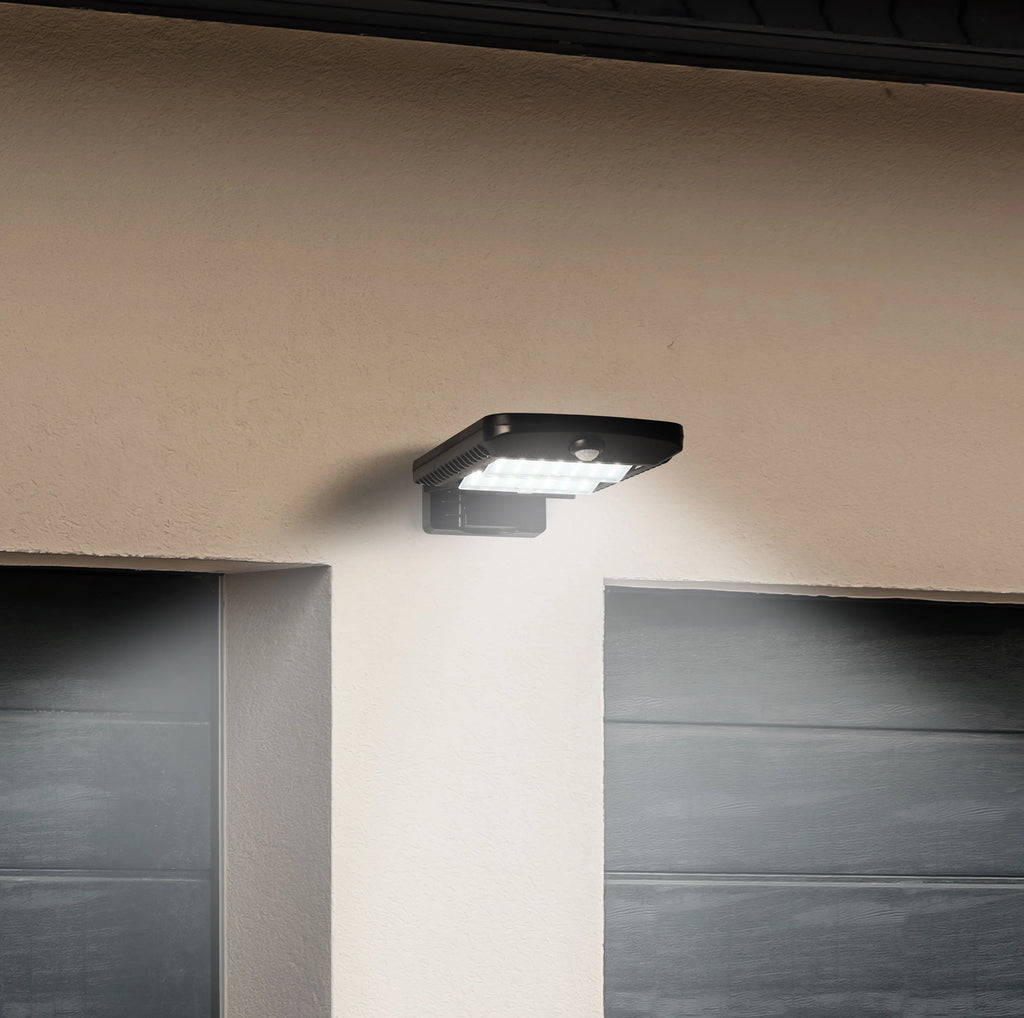 Solar Powered Motion Street and Area Light, Black, 120° Beam Angle D199940