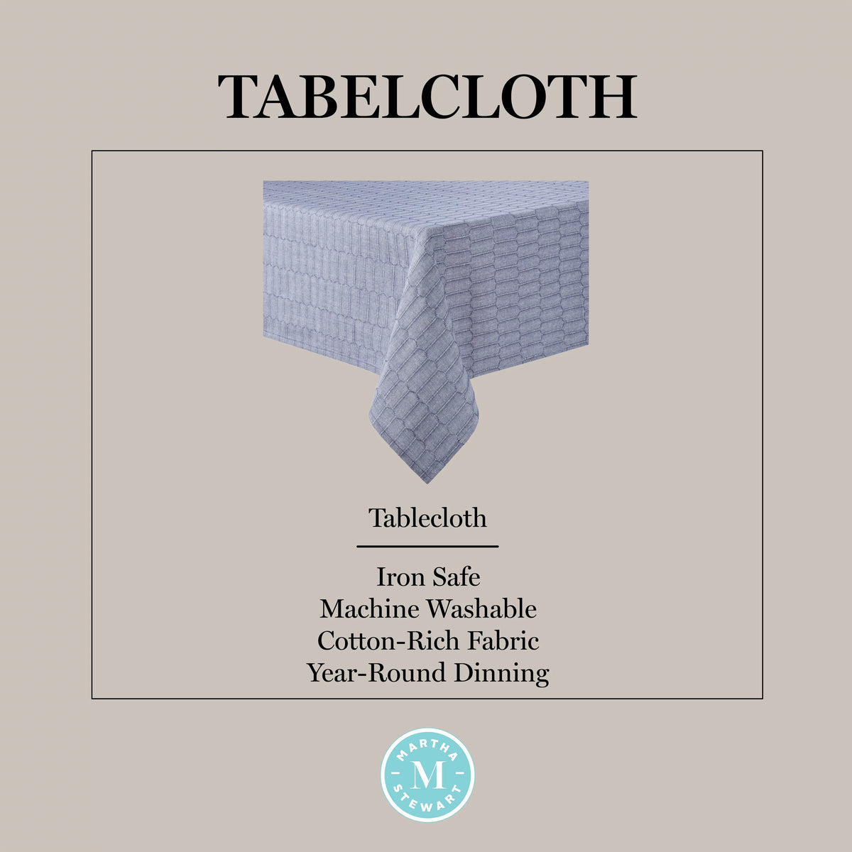 Blue Fabric Tablecloth Z4936
