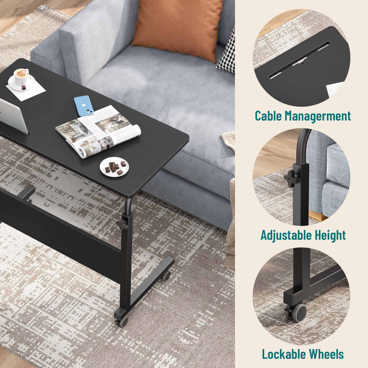 31.5" Mobile Side Table Z634