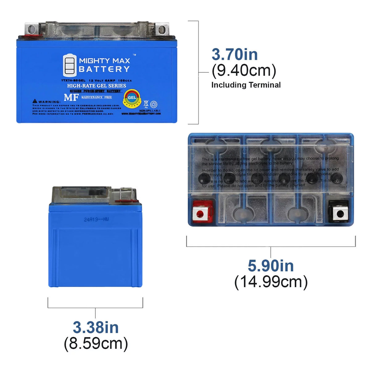 12V GEL Battery with 12V 1Amp Charger D3729
