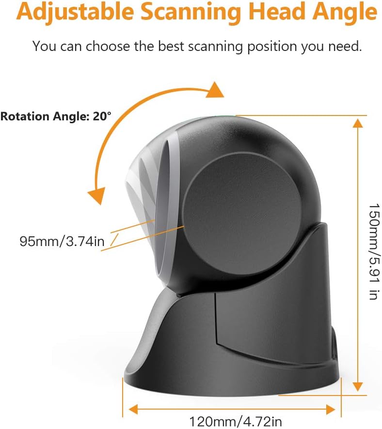 Desktop Barcode Scanner, Omnidirectional Hands-Free USB Wired Z152809