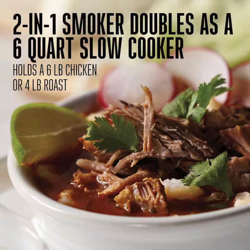 Black 6 qt. Programmable Slow Cooker with Smoker A49548
