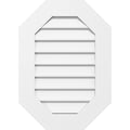 12x22W x 32x22H Vertical Elongated Octagon Surface Mount PVC Gable Vent O385