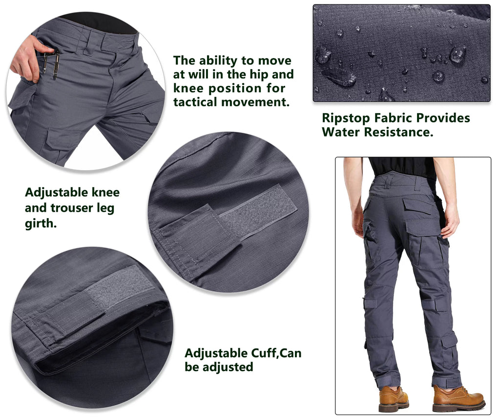 Men's Outdoor Hiking Cargo Work Pants with 10 Pockets O29289