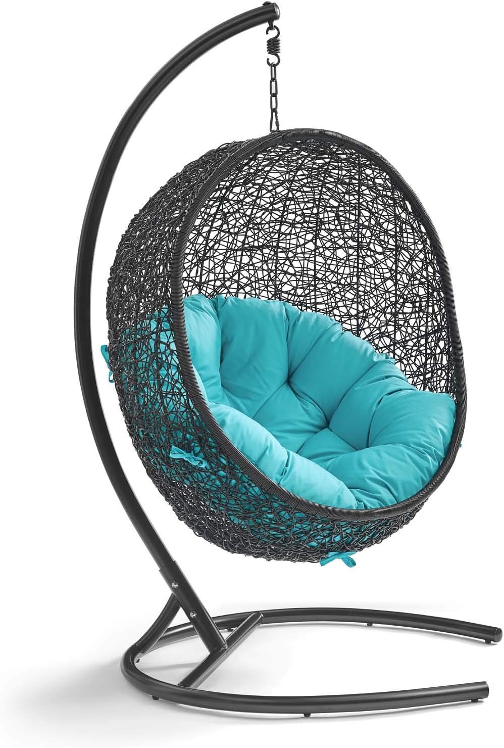 Beige Wicker Rattan Swing Chair with Stand C37859