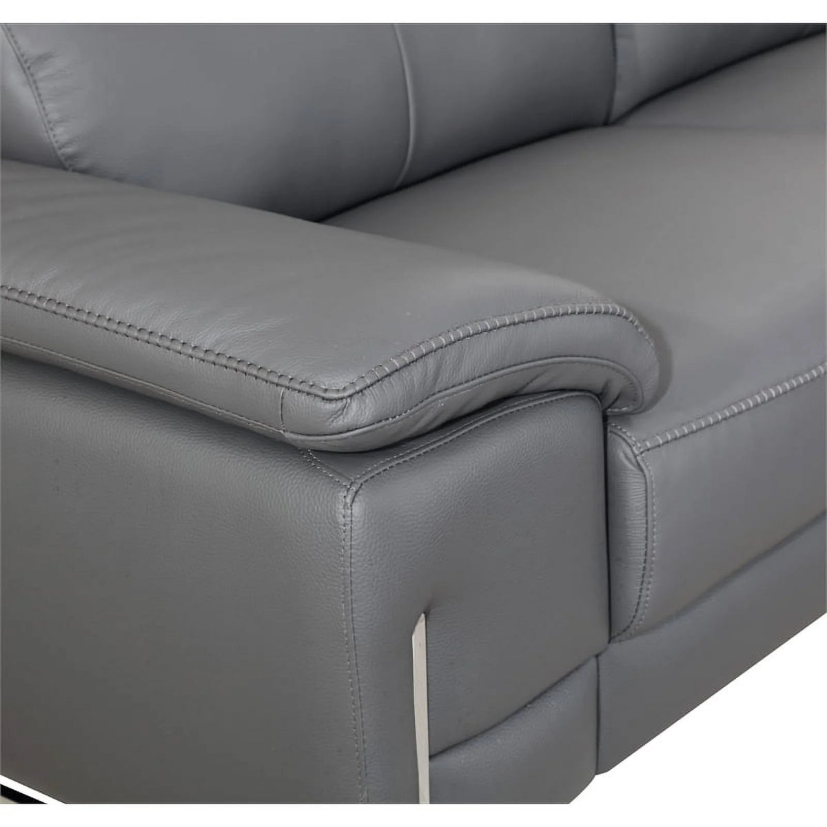 87" Genuine Italian Leather Sofa Dark Gray F304