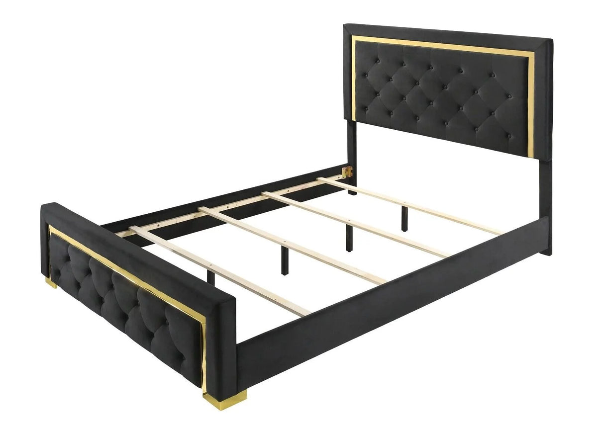 Queen Size 3pc Bedroom Set Panel Bed Chest Nightstand D74607