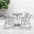 Round Aluminum Indoor-Outdoor Table Set with 4 Chairs I773918