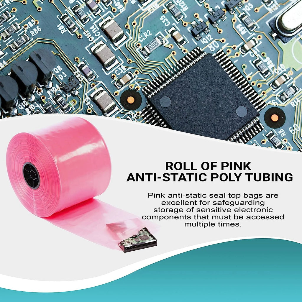 Pink Anti-Static Poly Tubing 24 X 1075 4 mil I4900