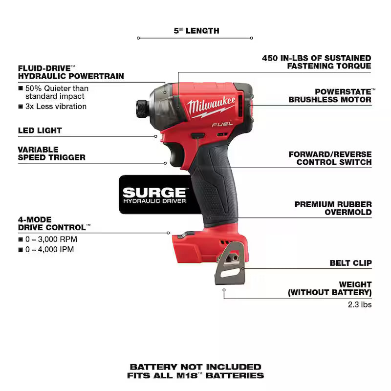 18V Lithium-Ion Brushless Cordless 1/4 in. Hex Impact Driver E7117