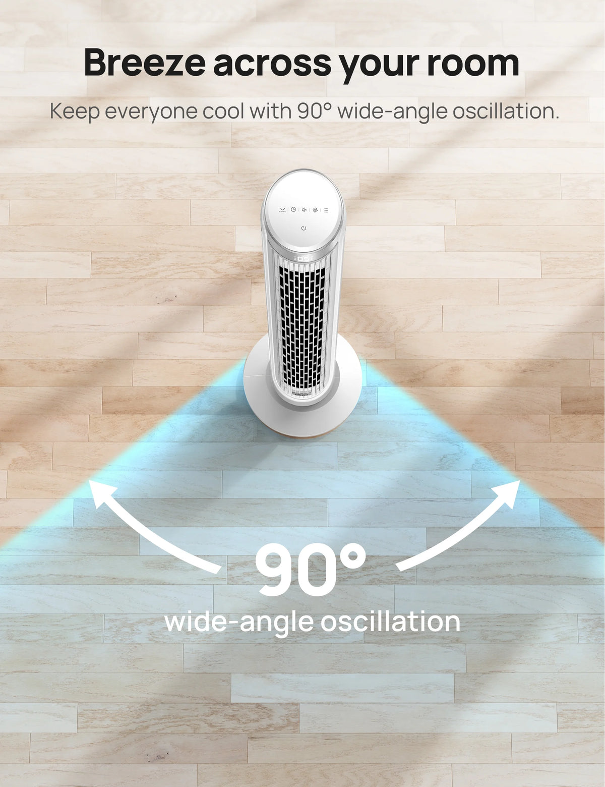 White 40 Inch Oscillating Tower Fan with Remote N4254