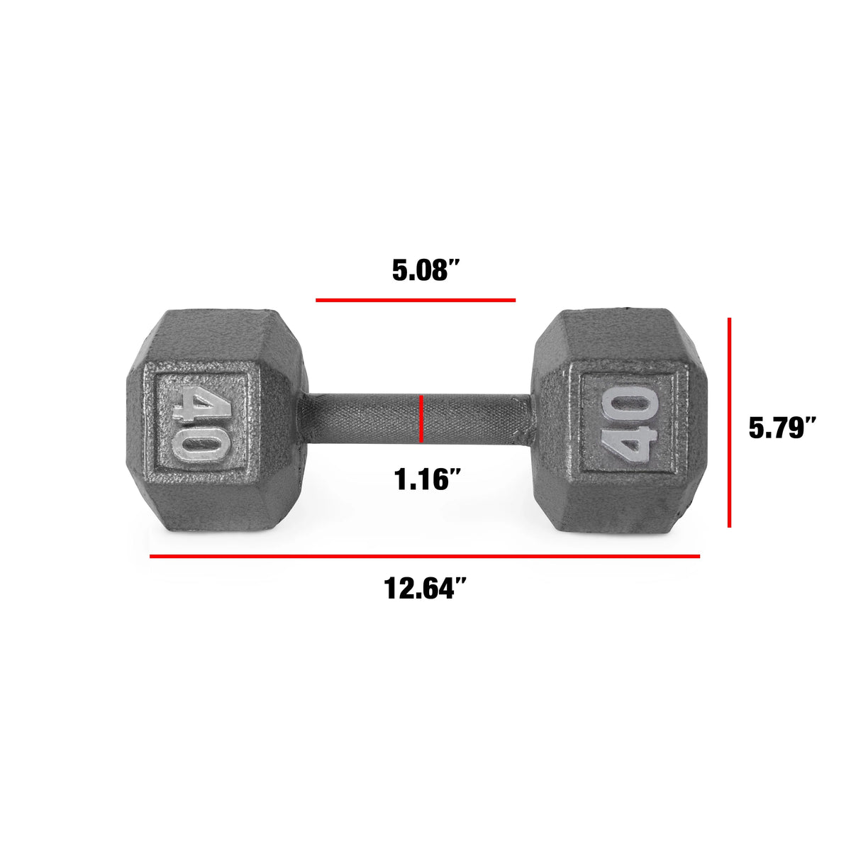 25lb Cast Iron Hex Dumbbell O69756