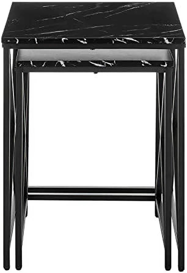 Square Marble Finish Nesting End Tables N87251