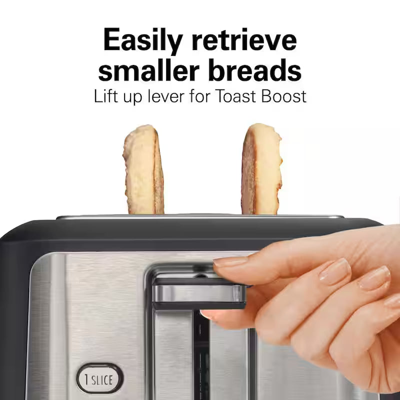 900-Watts 2-Slice Black Wide Slot Toaster U995