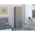 Light Grey 2-Drawer Armoire R402