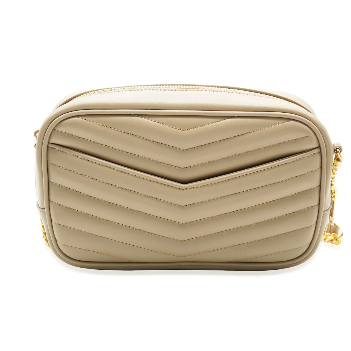 Beige Chevron Calfskin Mini Camera Bag Q671526