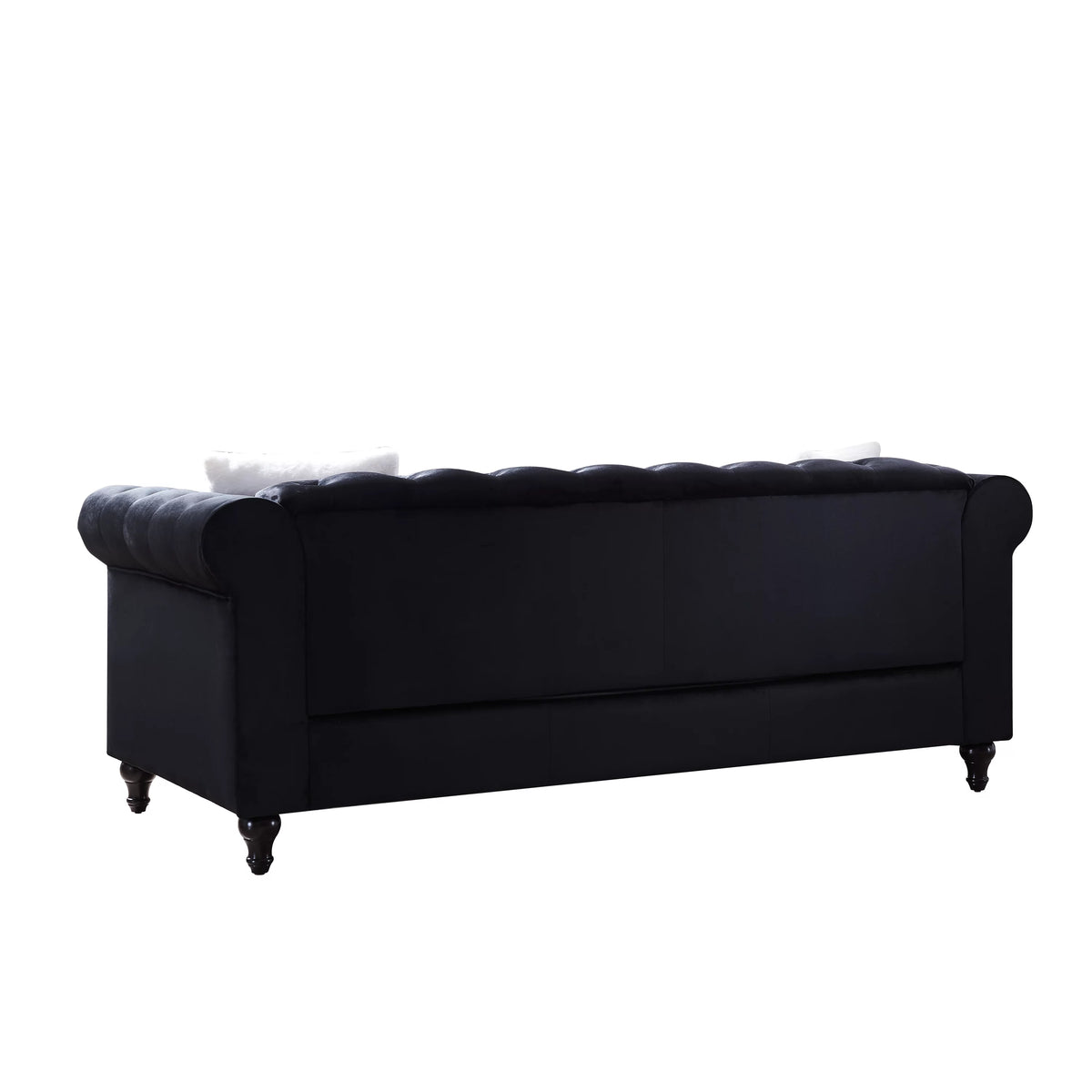 Black 2 Piece Sofa Set with 4 White Pillows H992916