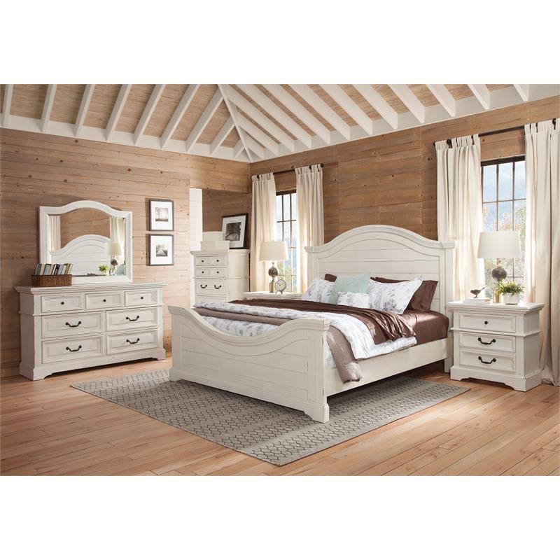 Antiqued White 5-Drawer Chest O4026