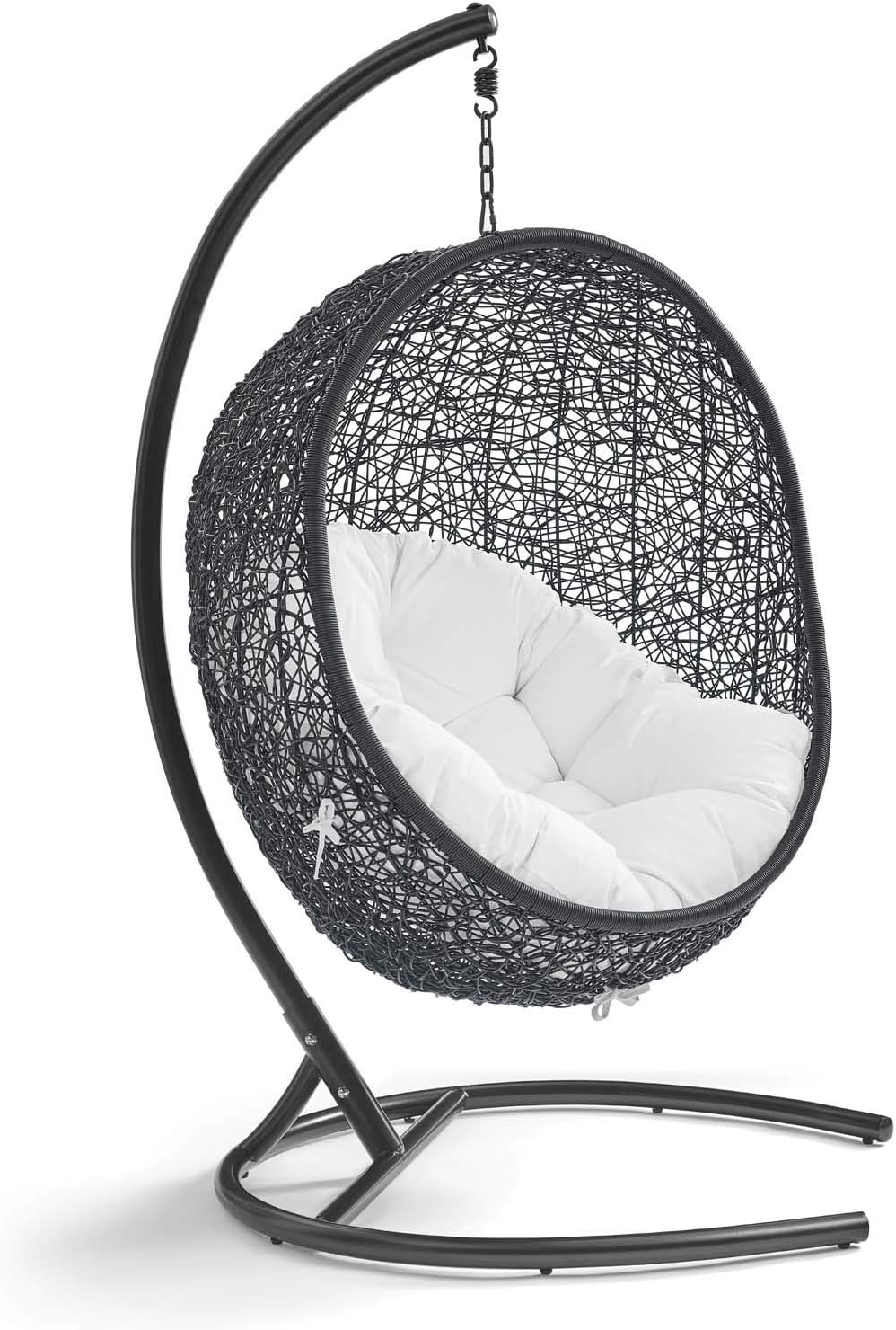 Beige Wicker Rattan Swing Chair with Stand C37859