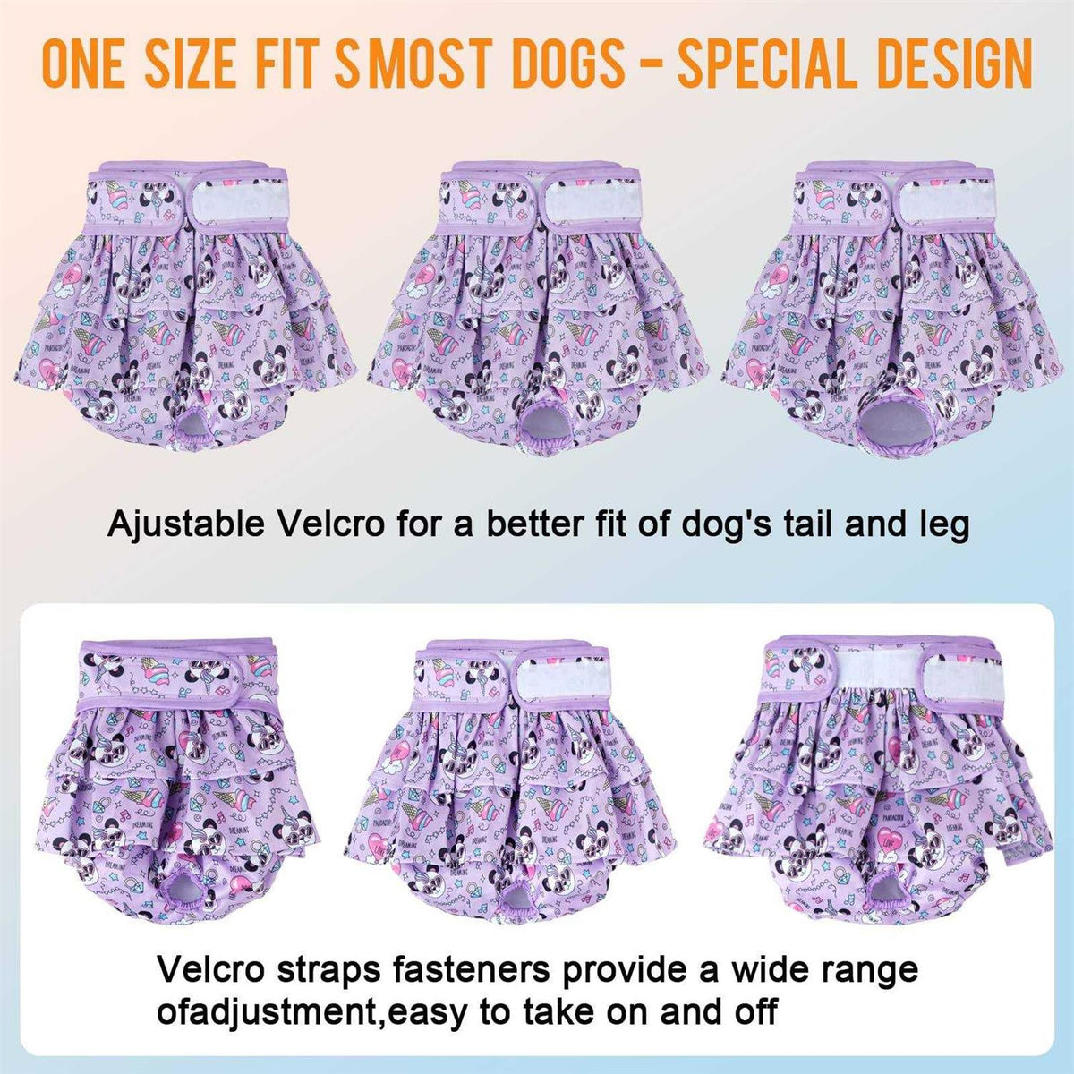 Washable Female Dog Diapers 3 Pack Reusable Z493155