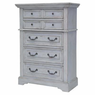 Antiqued White 5-Drawer Chest O4026