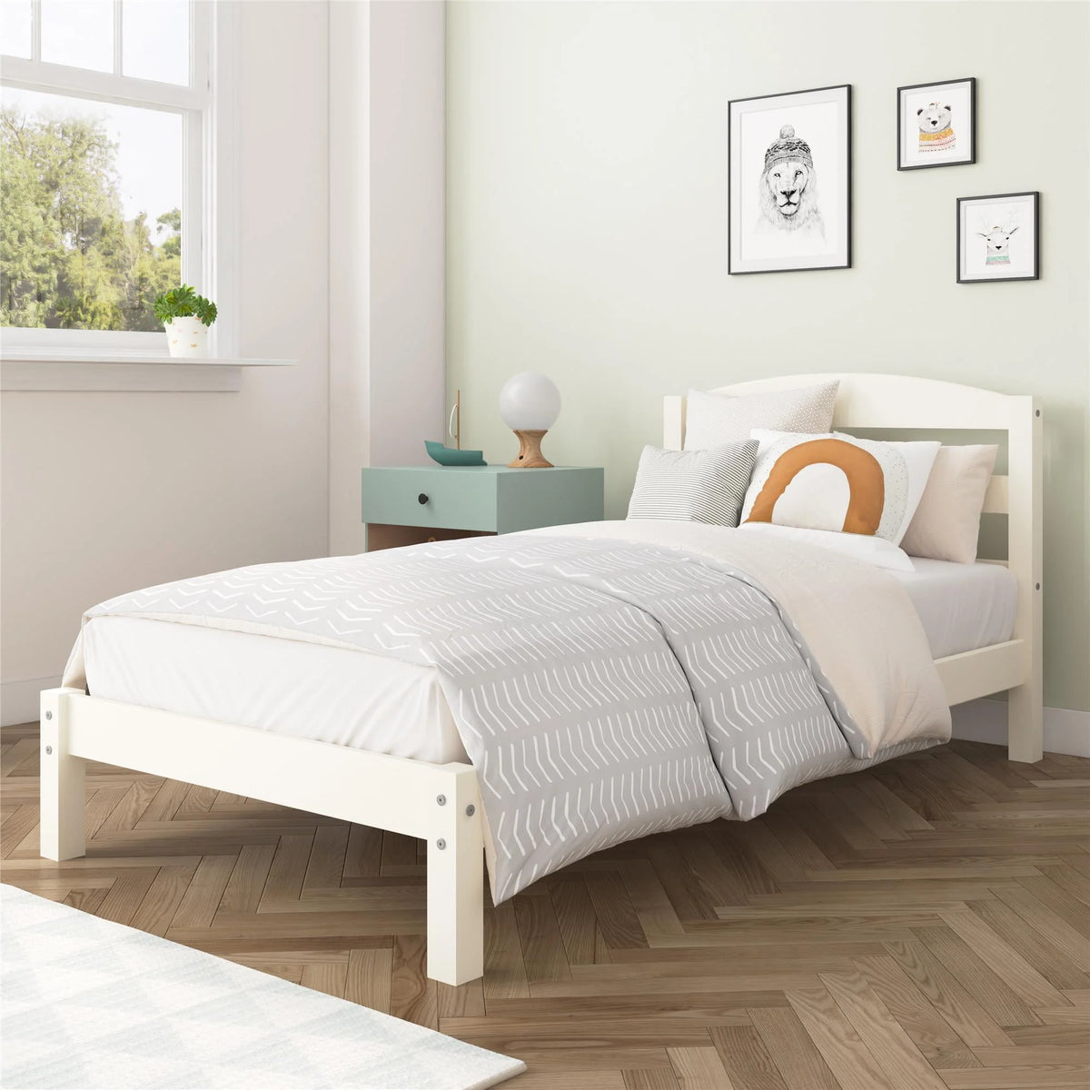 Twin Size Espresso Wood Platform Bed K847