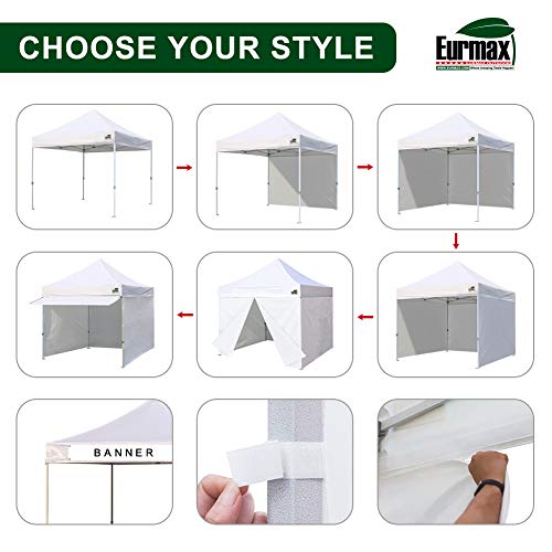 10 x 10 Pop up Canopy Tent with 4 Removable Sidewalls and Roller Bag White Q202159