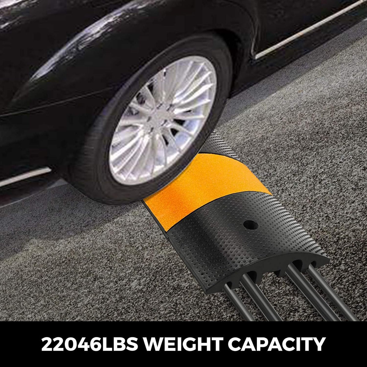6 Ft Heavy Duty 2-Channel Rubber Cable Protector Ramp A81783