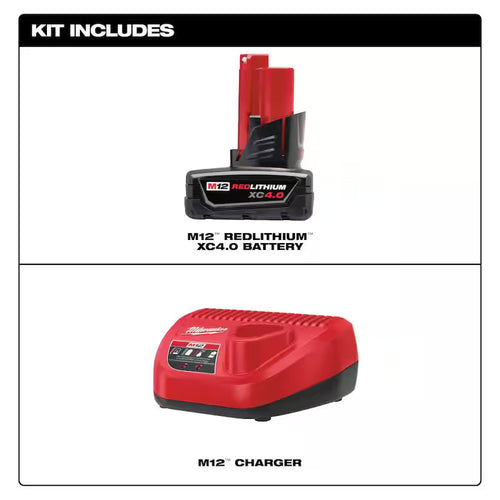 12-Volt Lithium-Ion Battery Pack 4.0 Ah and Charger Kit A283