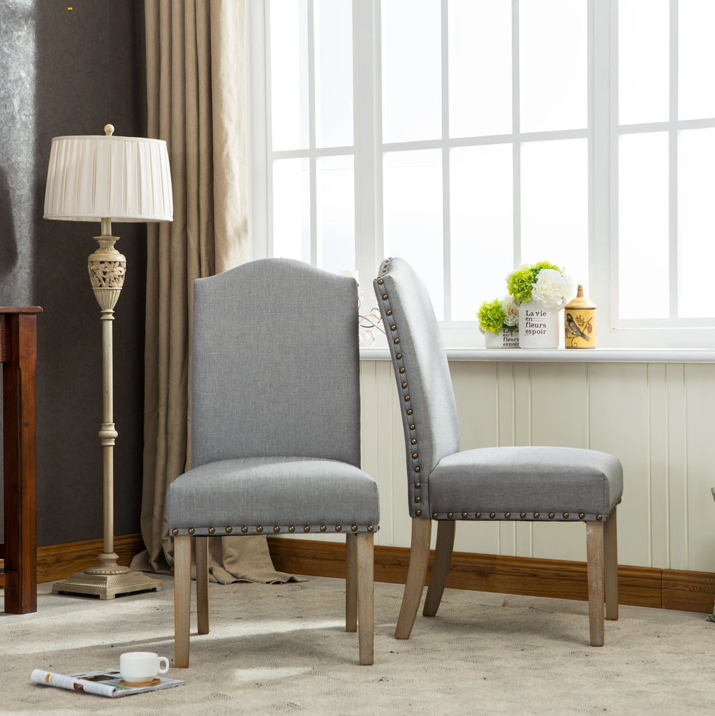 Tan Fabric Parson Chair Set of 2 P9891