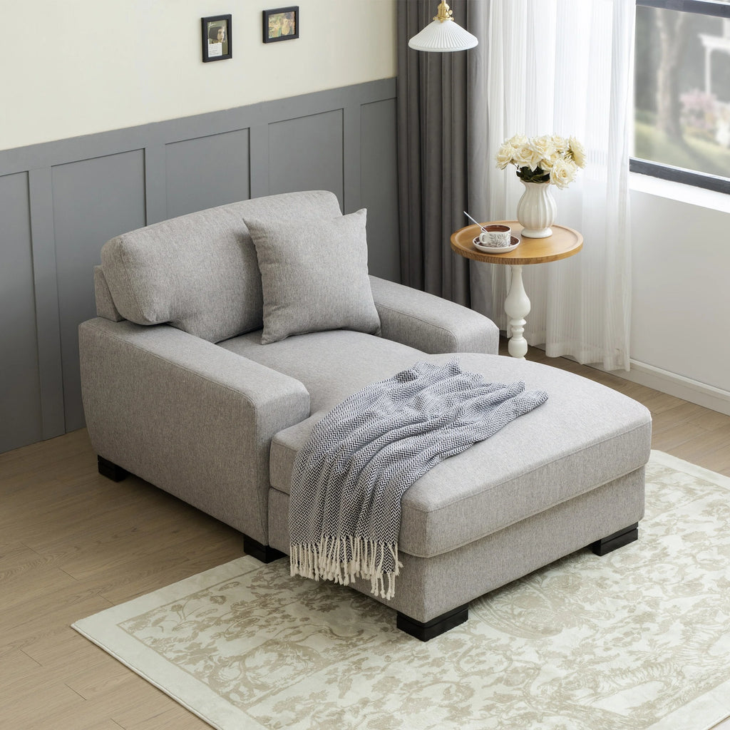 Oversized Gray Chaise Sleeper Sofa X158678